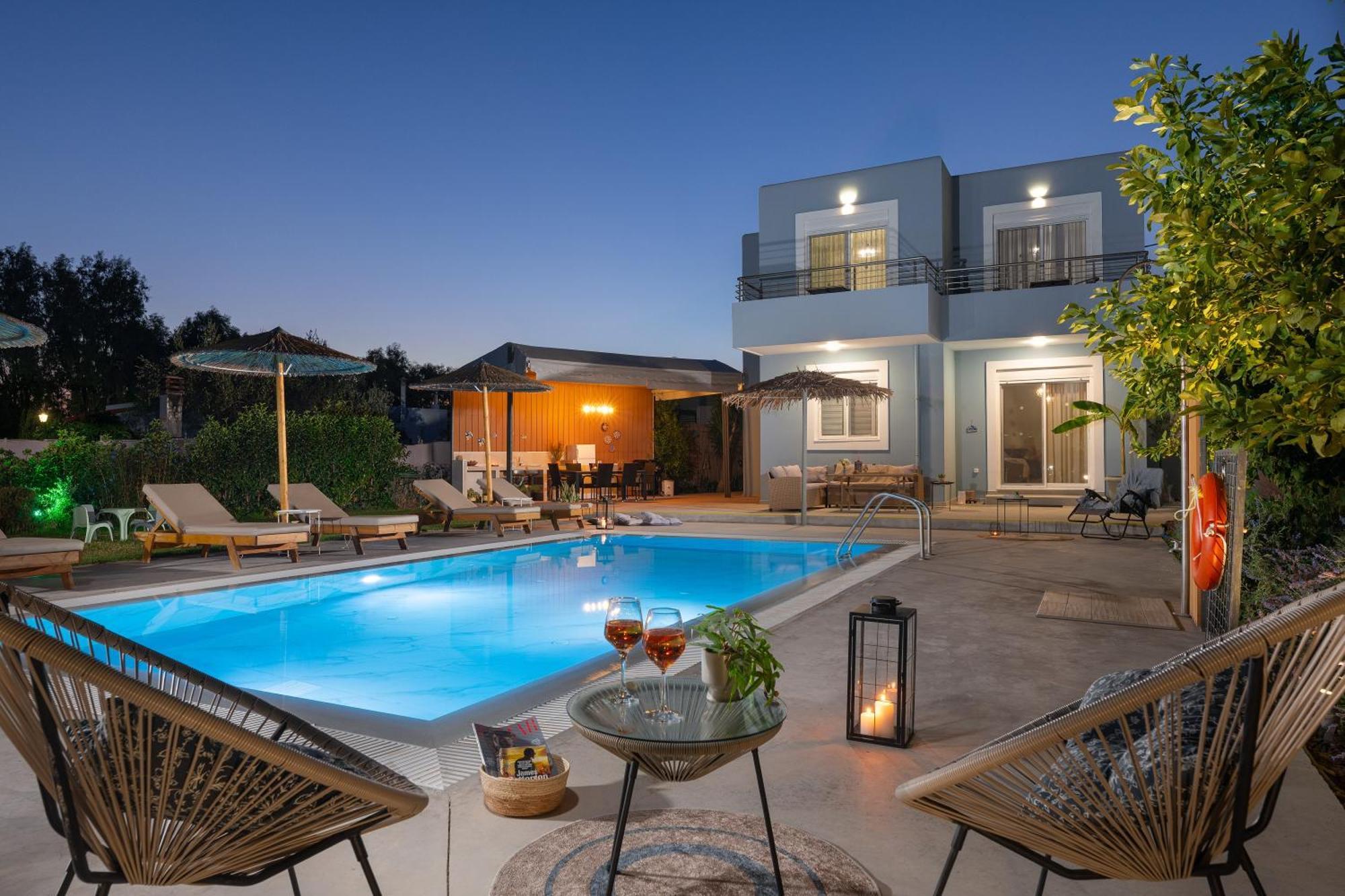 Ethria Pool Villa With Heated Jacuzzi Afantou Luaran gambar