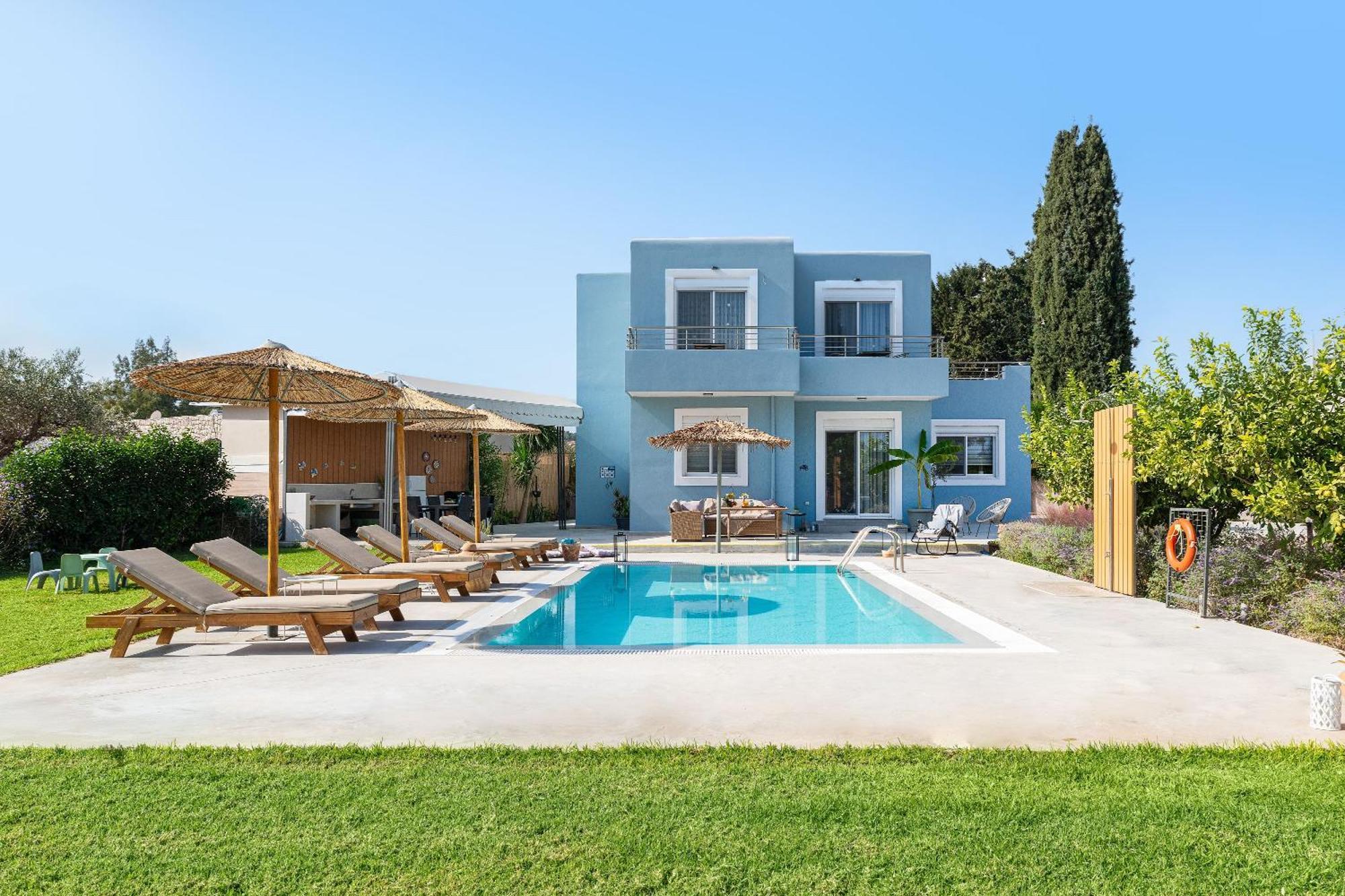 Ethria Pool Villa With Heated Jacuzzi Afantou Luaran gambar