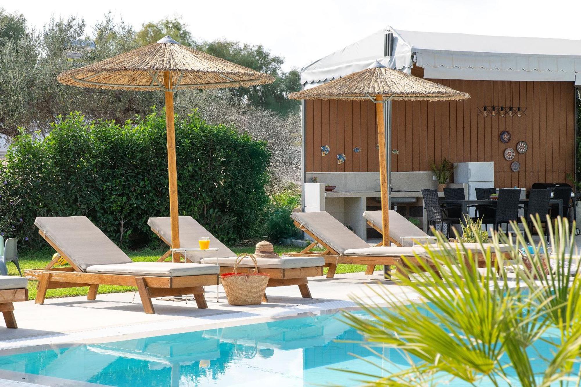 Ethria Pool Villa With Heated Jacuzzi Afantou Luaran gambar