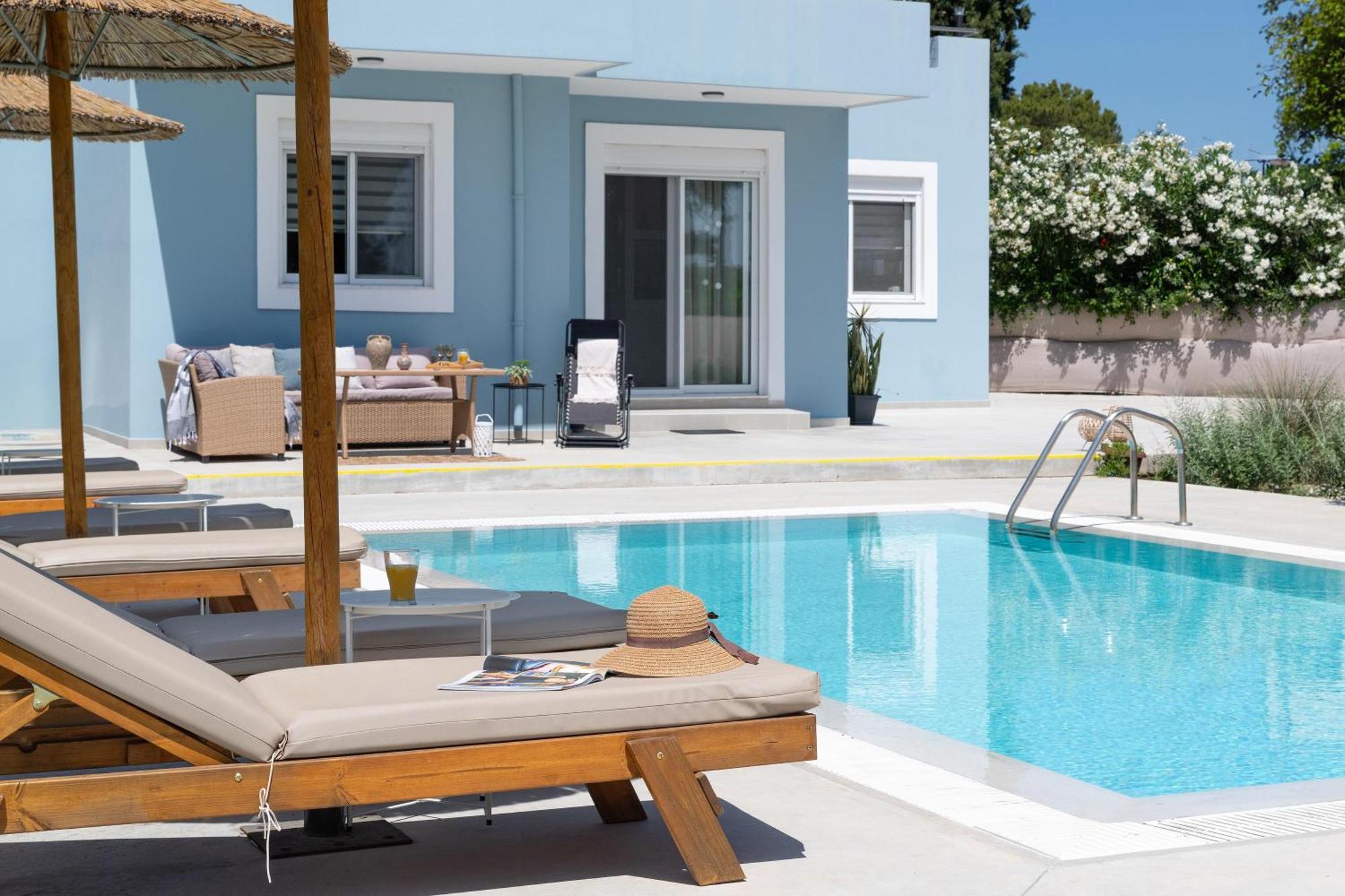 Ethria Pool Villa With Heated Jacuzzi Afantou Luaran gambar