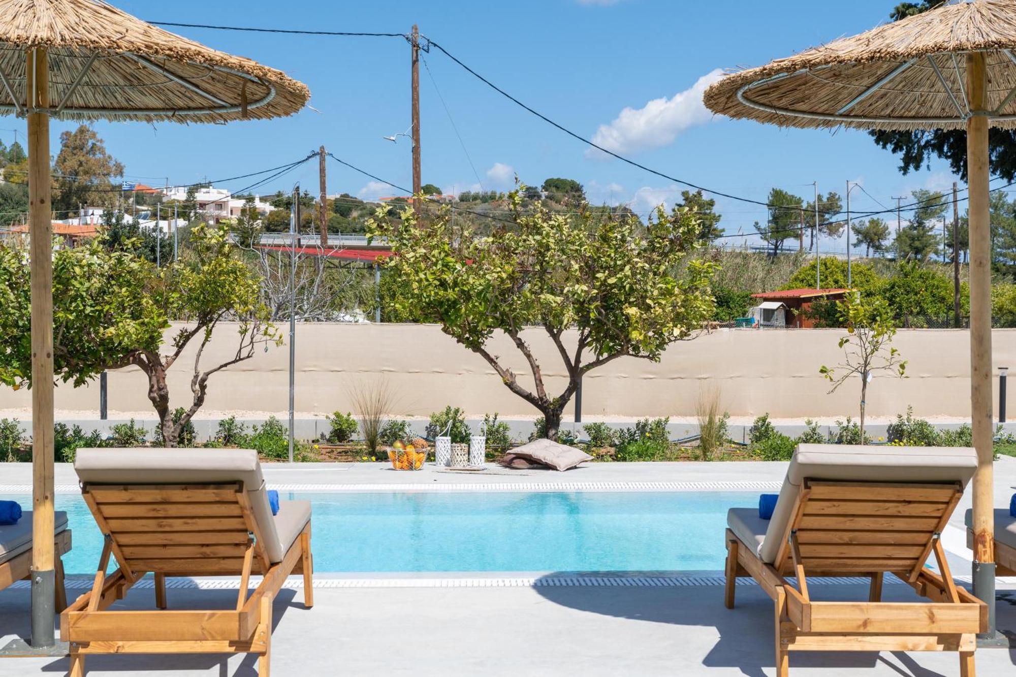 Ethria Pool Villa With Heated Jacuzzi Afantou Luaran gambar