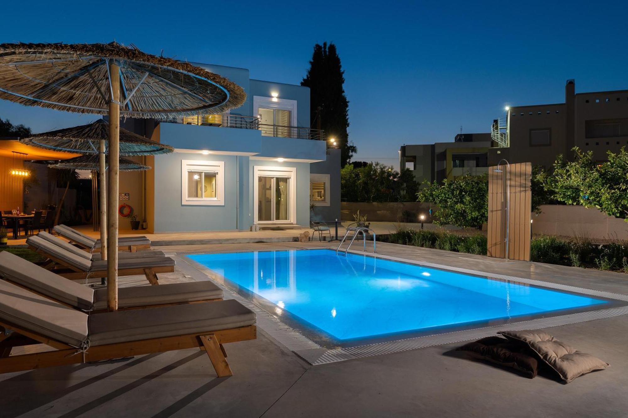 Ethria Pool Villa With Heated Jacuzzi Afantou Luaran gambar