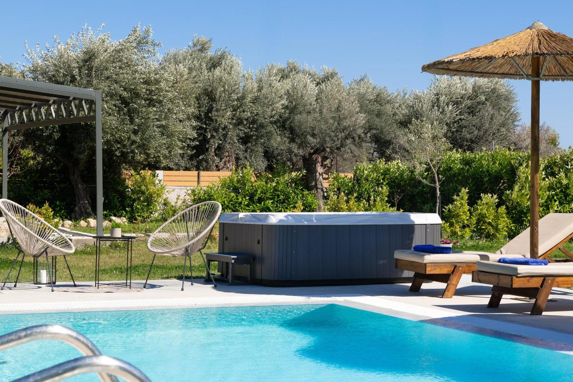 Ethria Pool Villa With Heated Jacuzzi Afantou Luaran gambar