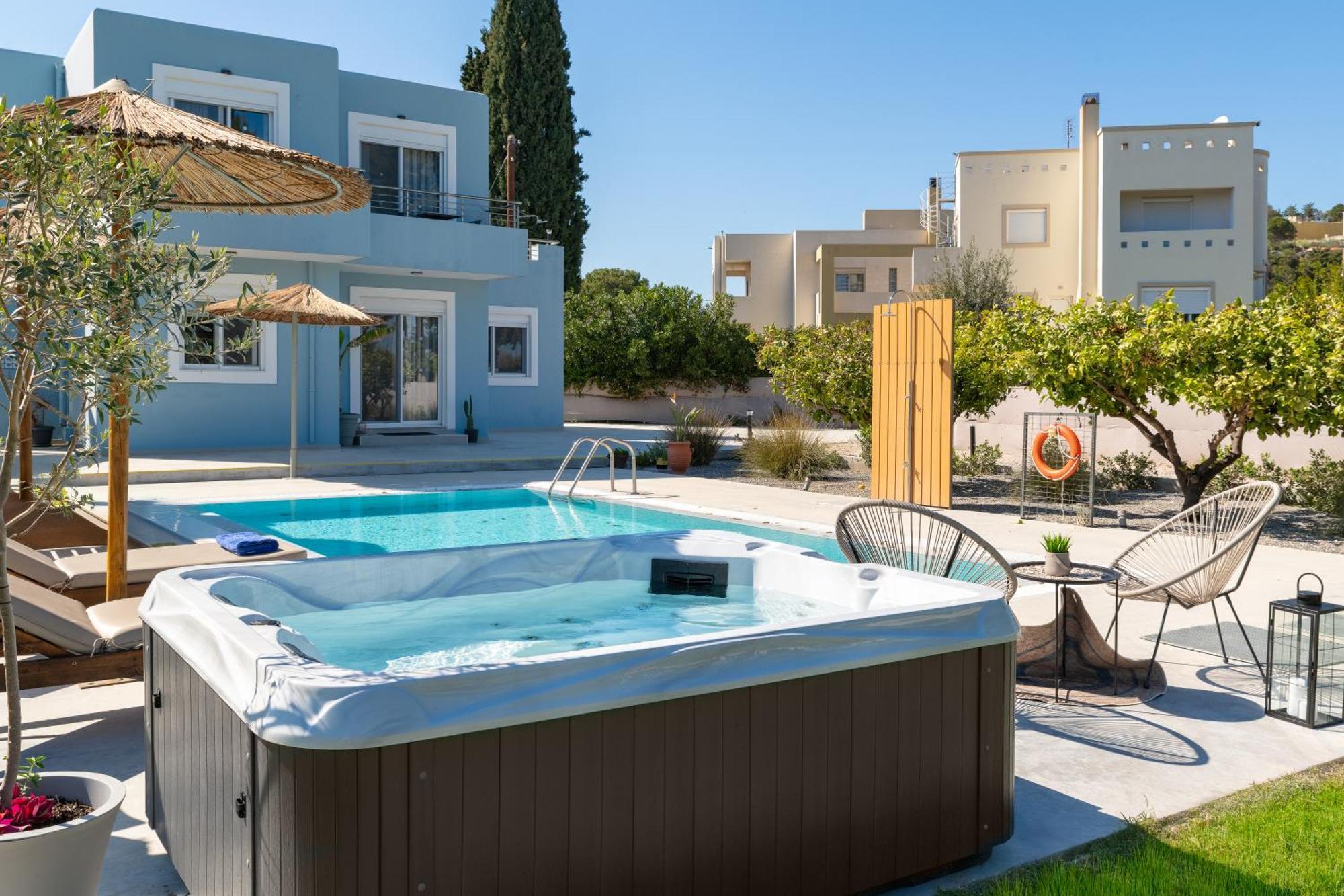 Ethria Pool Villa With Heated Jacuzzi Afantou Luaran gambar