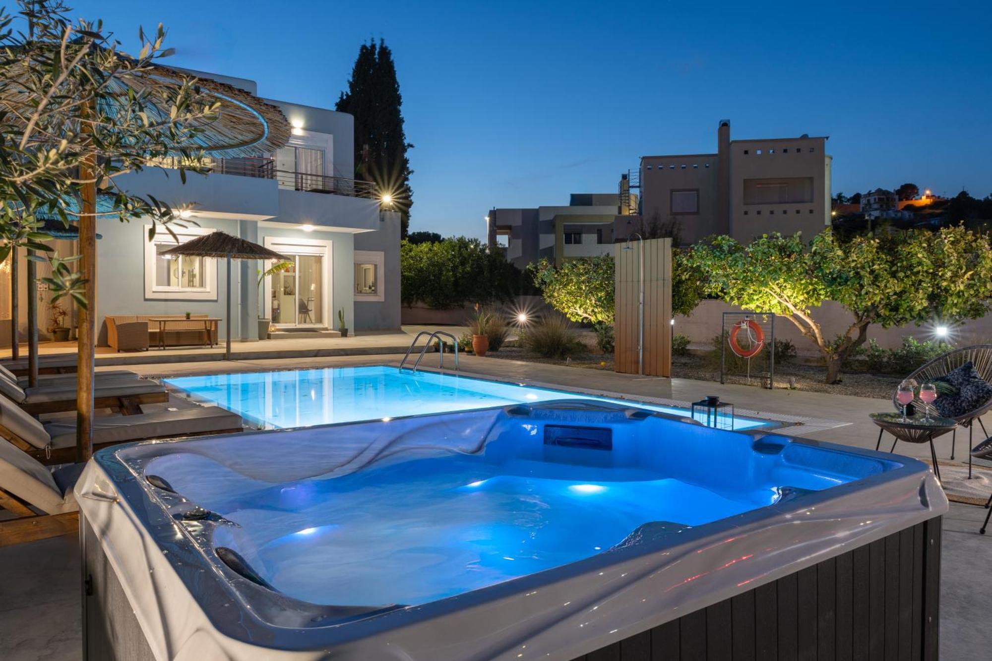 Ethria Pool Villa With Heated Jacuzzi Afantou Luaran gambar